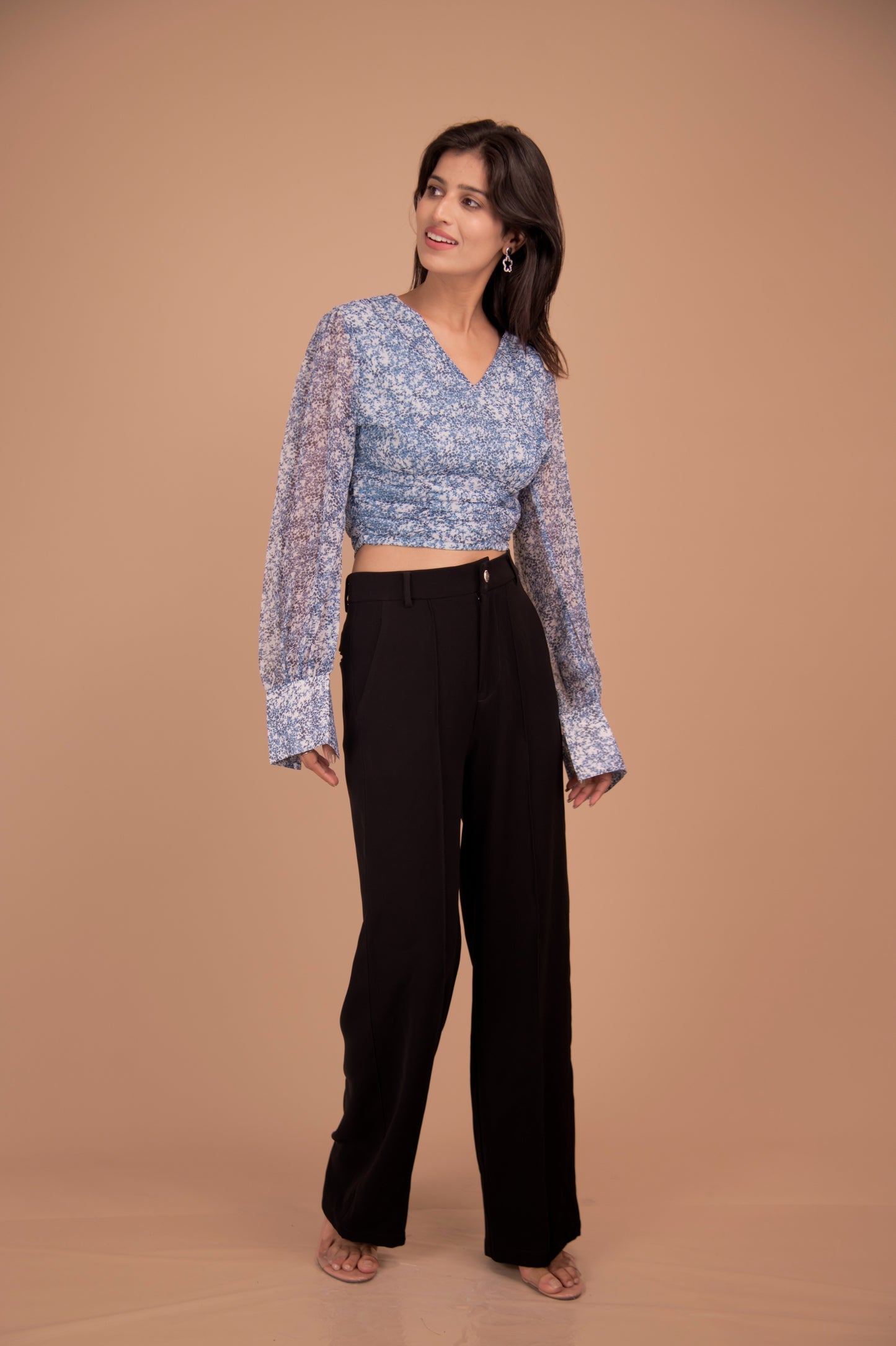 The Celeste Sheer Floral Crop Top