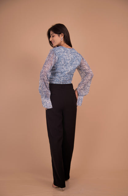 The Celeste Sheer Floral Crop Top
