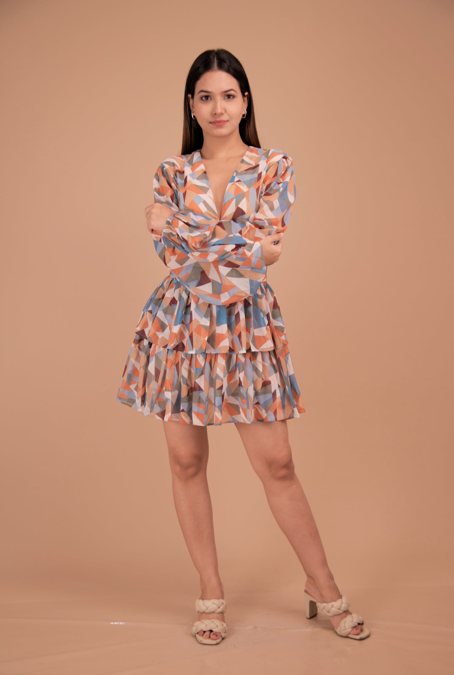 Prism Ruffle Mini Dress