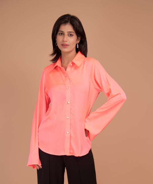 The Solare Satin Button-Down