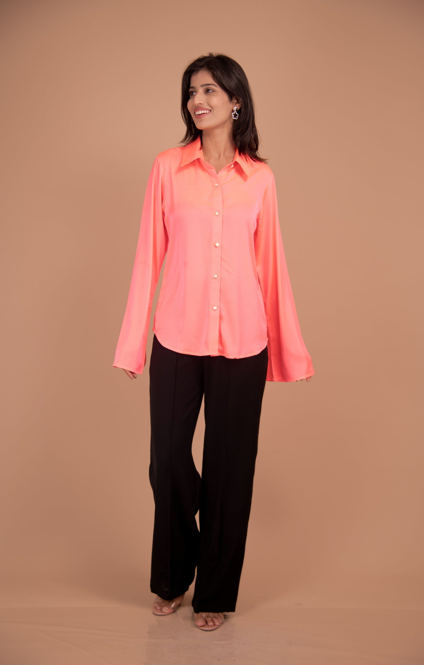 The Solare Satin Button-Down