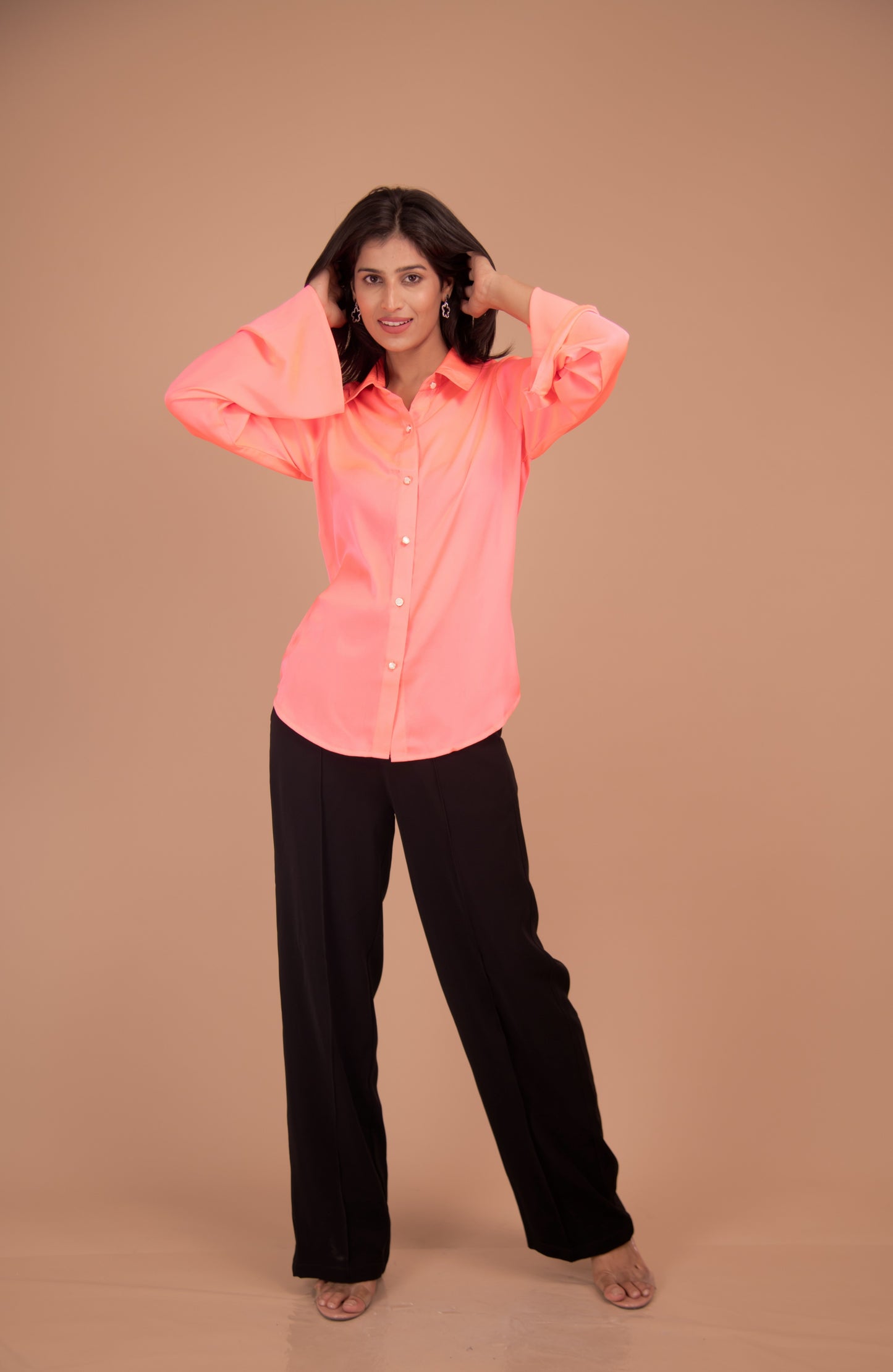 The Solare Satin Button-Down