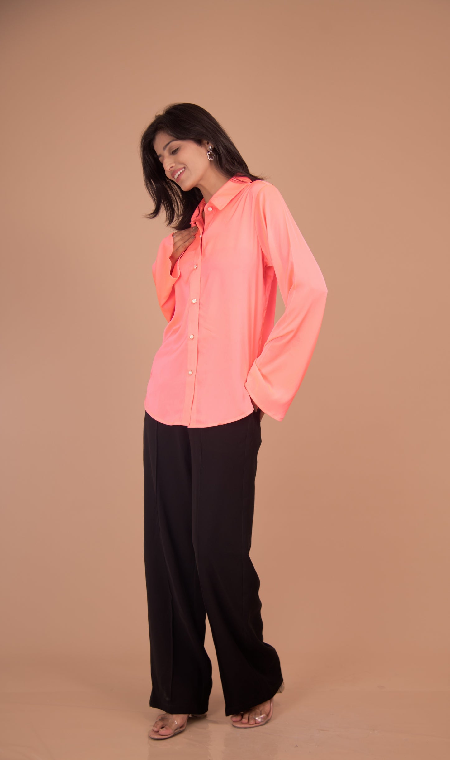 The Solare Satin Button-Down