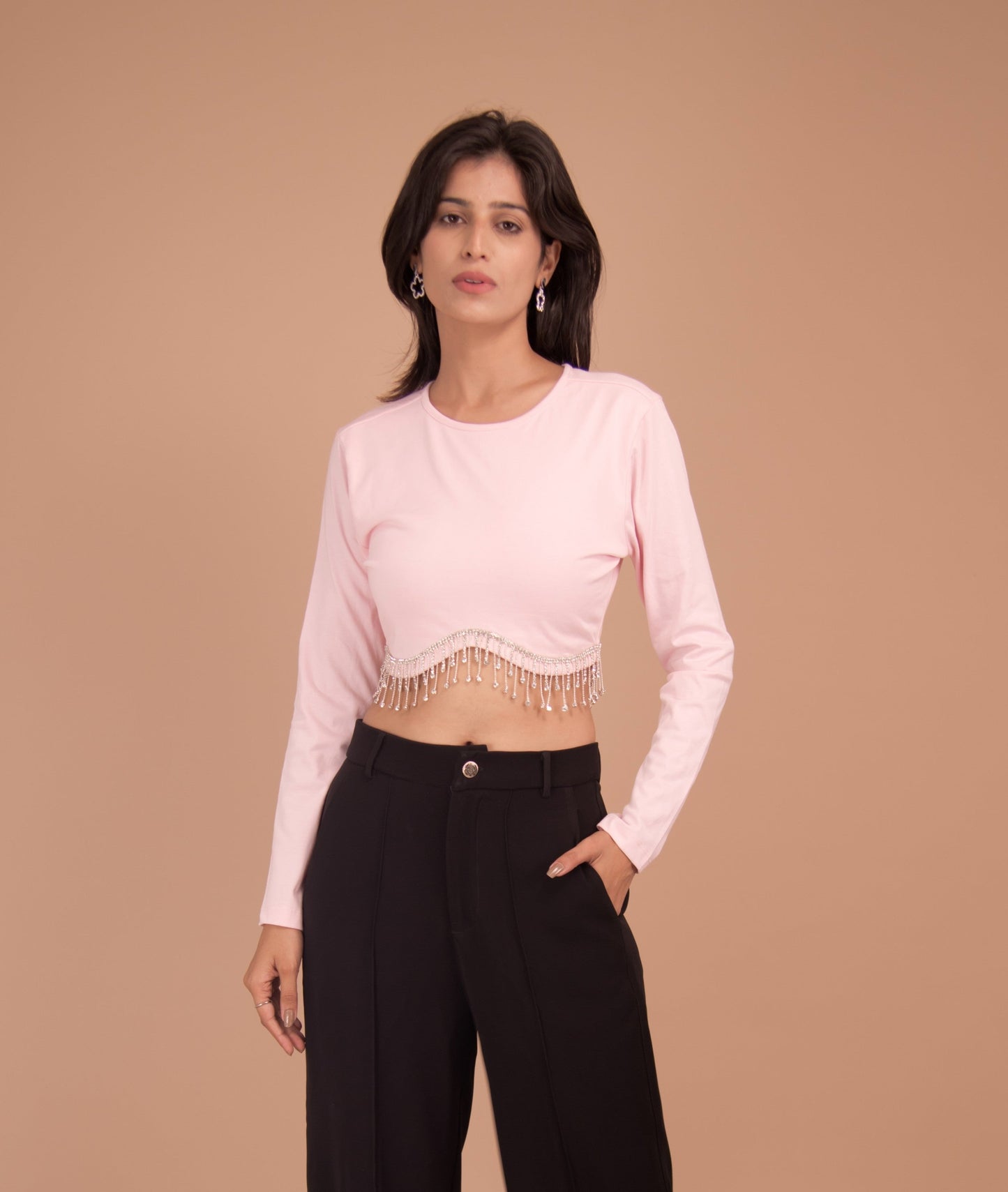 The Rosé Stardust Crop Top