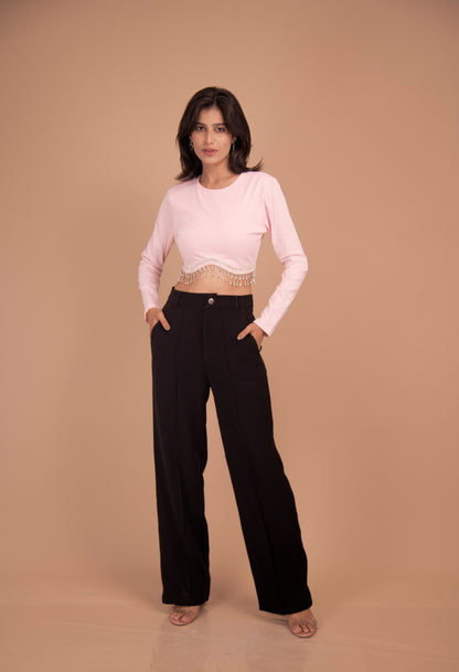 The Rosé Stardust Crop Top