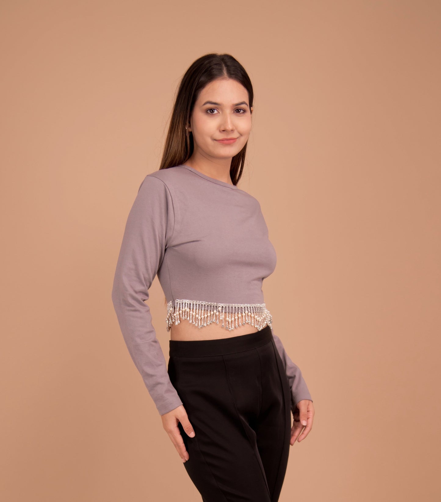 The gray Stardust Crop Top