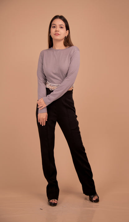The gray Stardust Crop Top