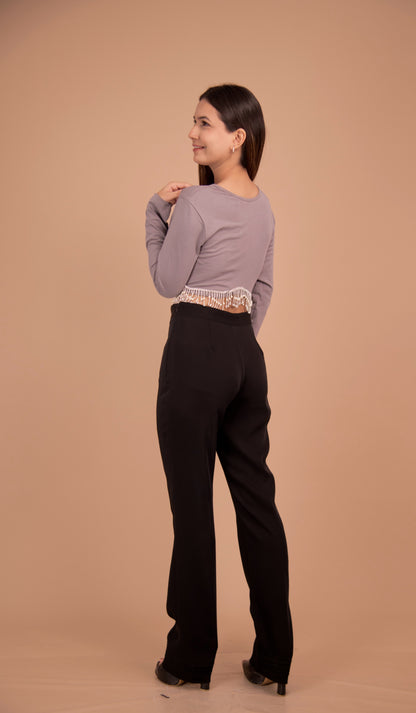 The gray Stardust Crop Top