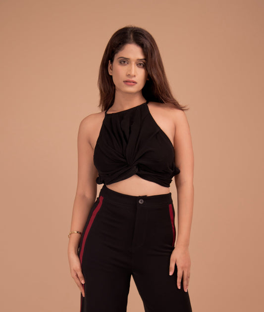 The Noir Twist Halter Top