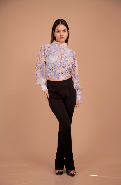 Celestial Marble High-Neck Co-ord Set