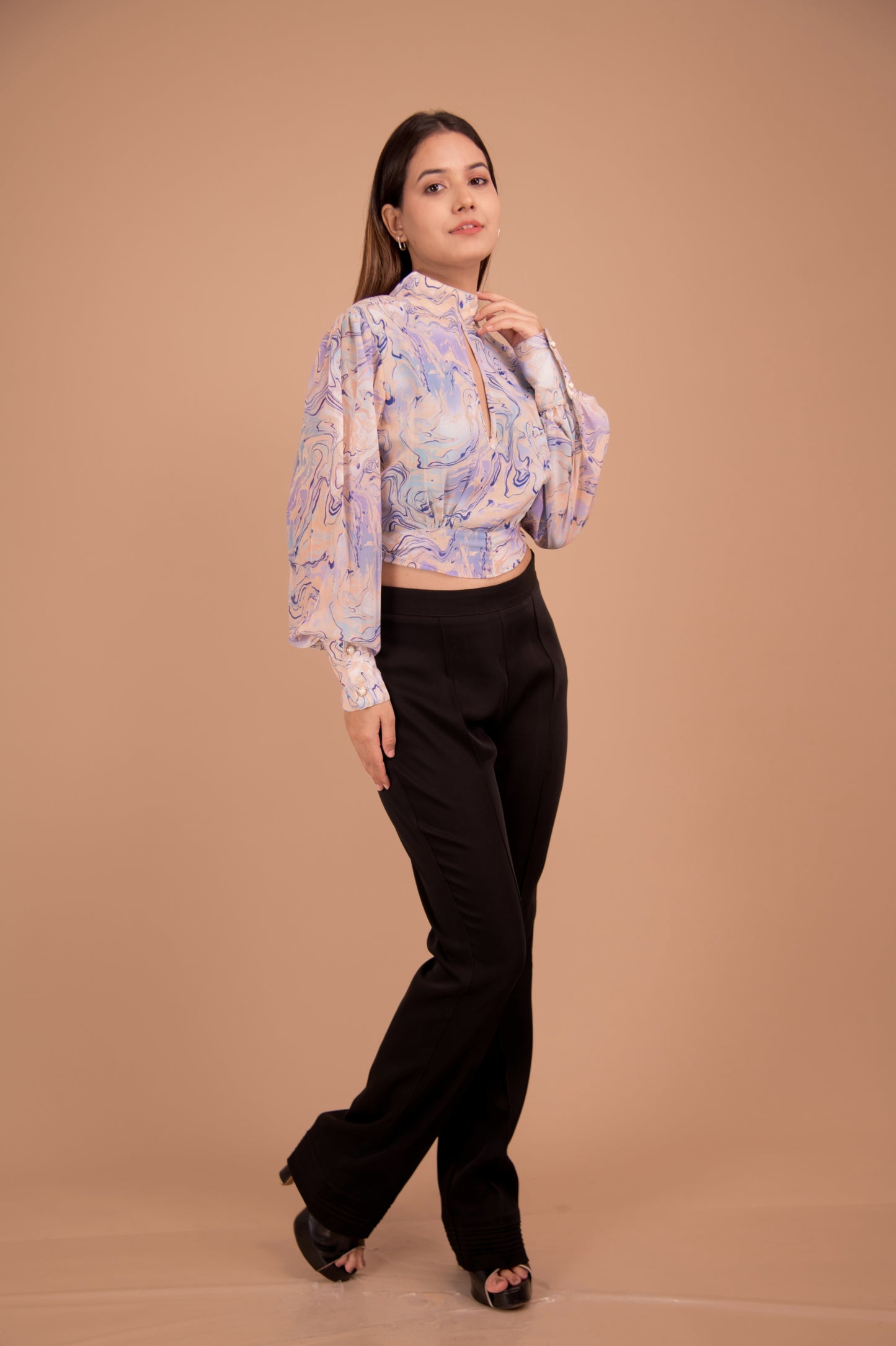 Celestial Marble High-Neck Co-ord Set