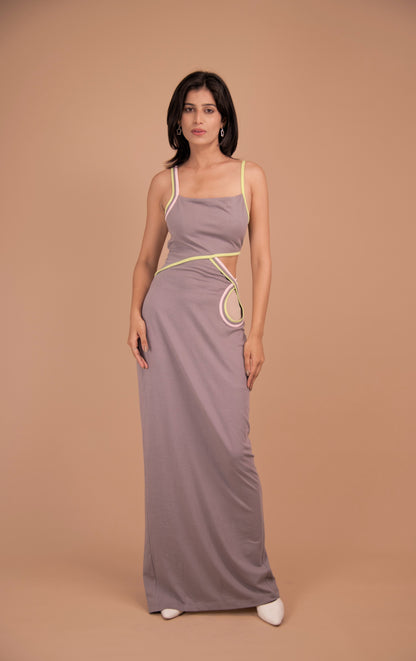Serpentine Elegance Maxi Dress