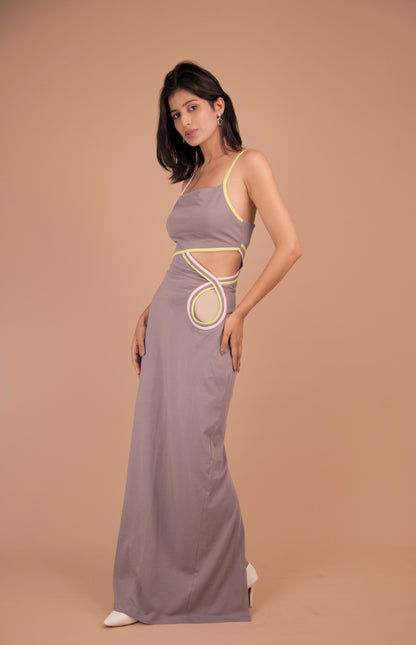 Serpentine Elegance Maxi Dress