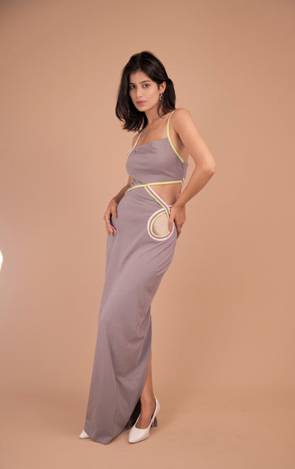 Serpentine Elegance Maxi Dress