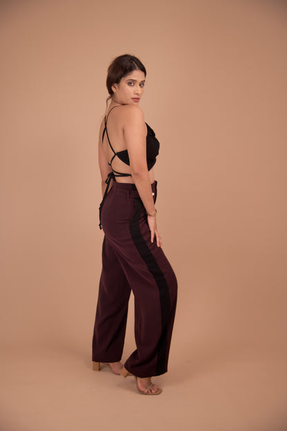 The Elara Dual-Detail Crepe Pants