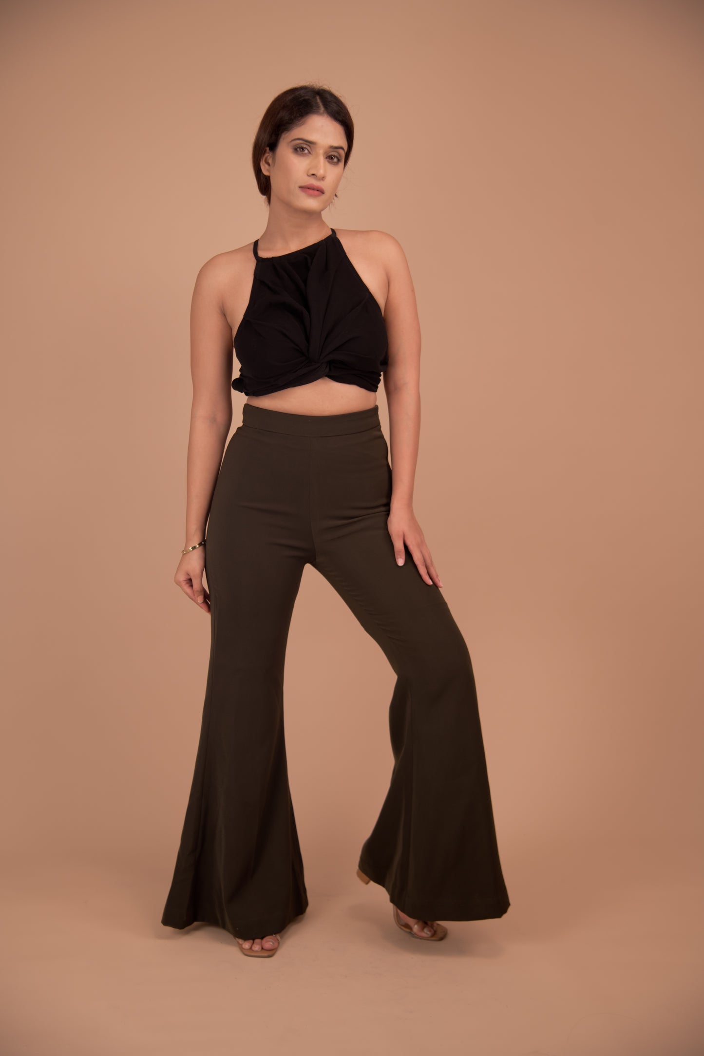 The Aurelia Flared Crepe Trousers