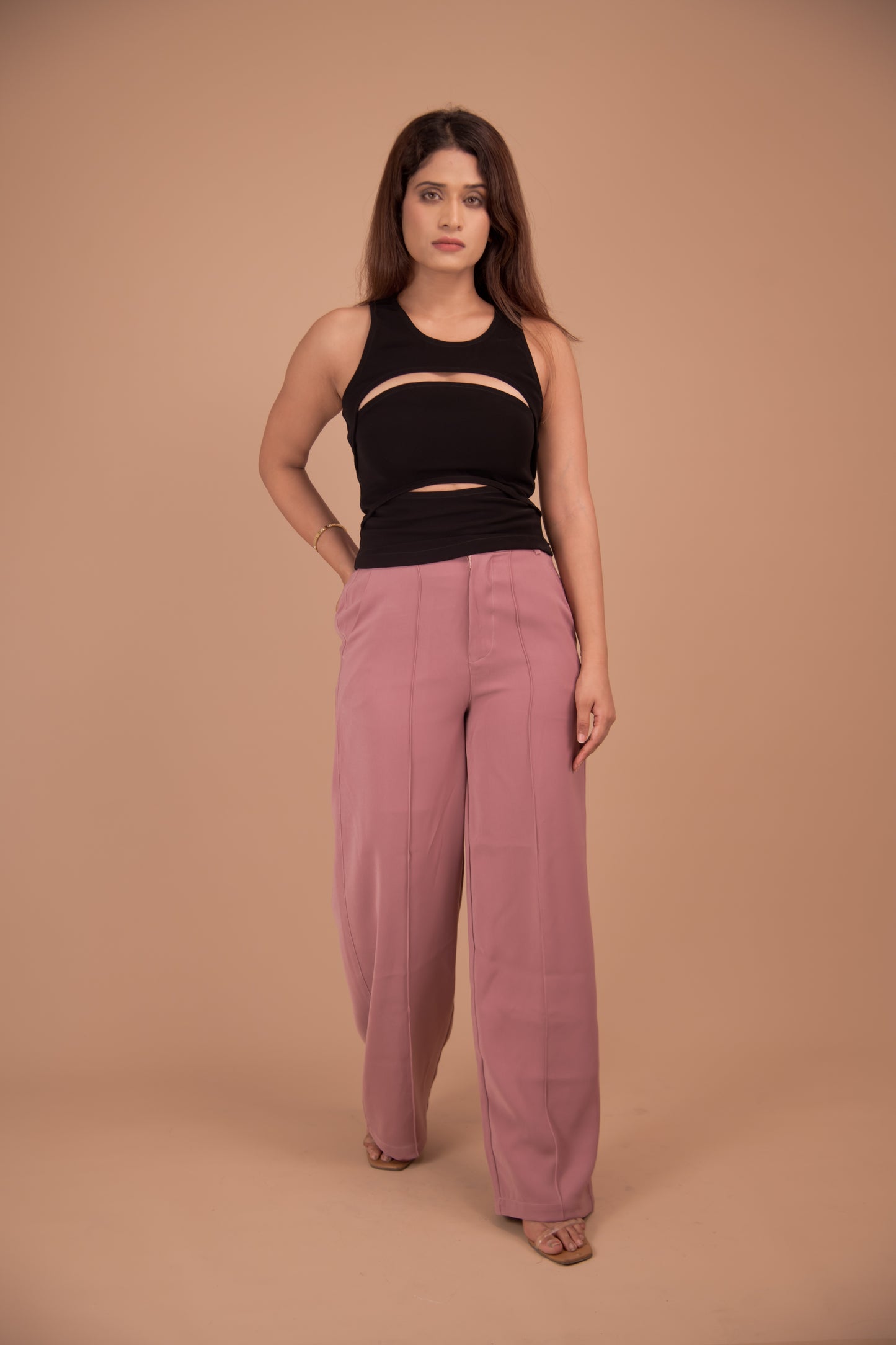 Noir & Mauve – Contemporary Cut-Out Co-Ord Set