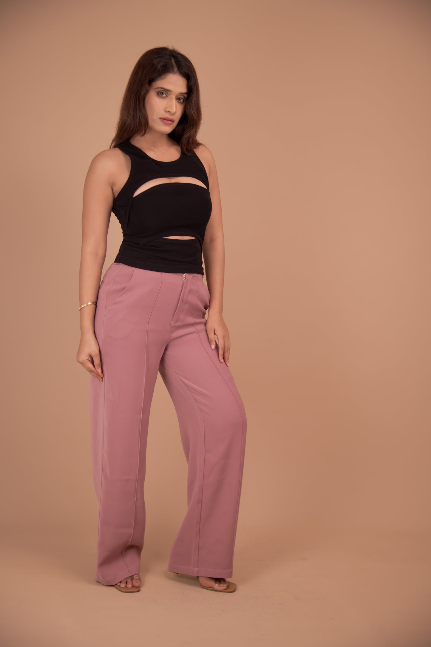 Noir & Mauve – Contemporary Cut-Out Co-Ord Set