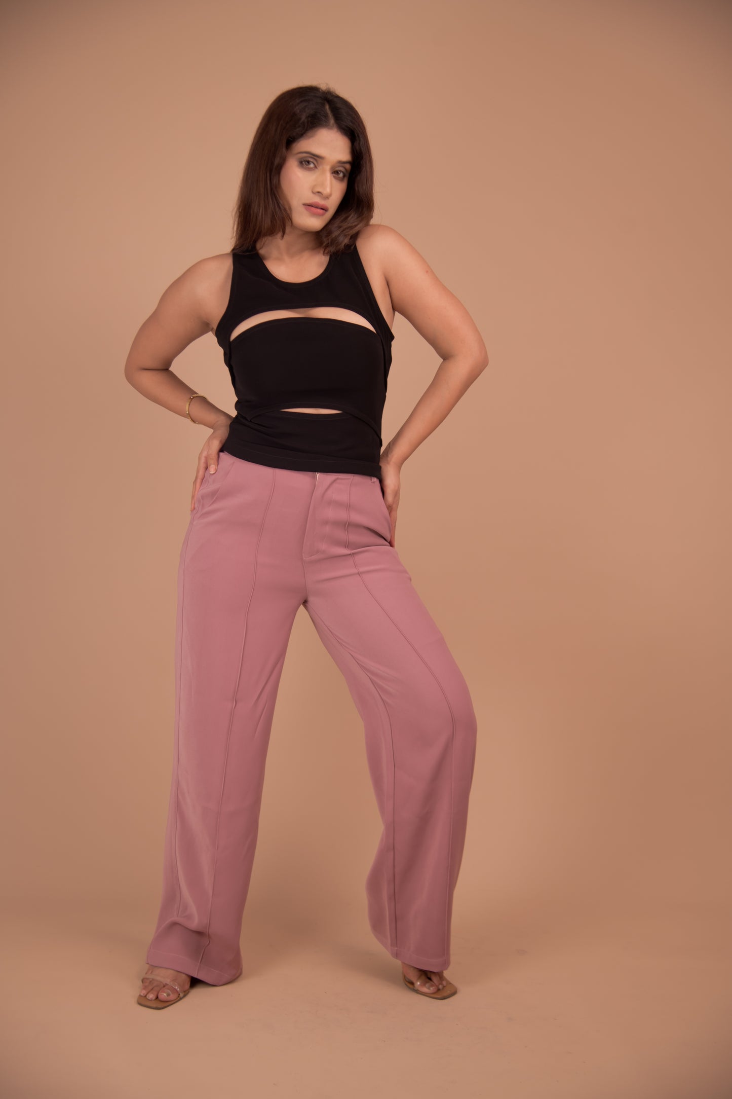 Noir & Mauve – Contemporary Cut-Out Co-Ord Set