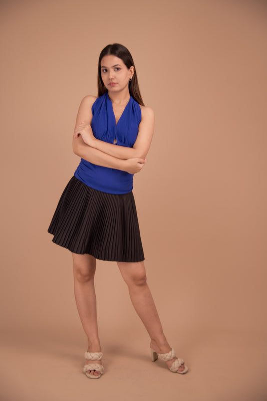 Celeste Cotton & Satin Pleated Co-ord