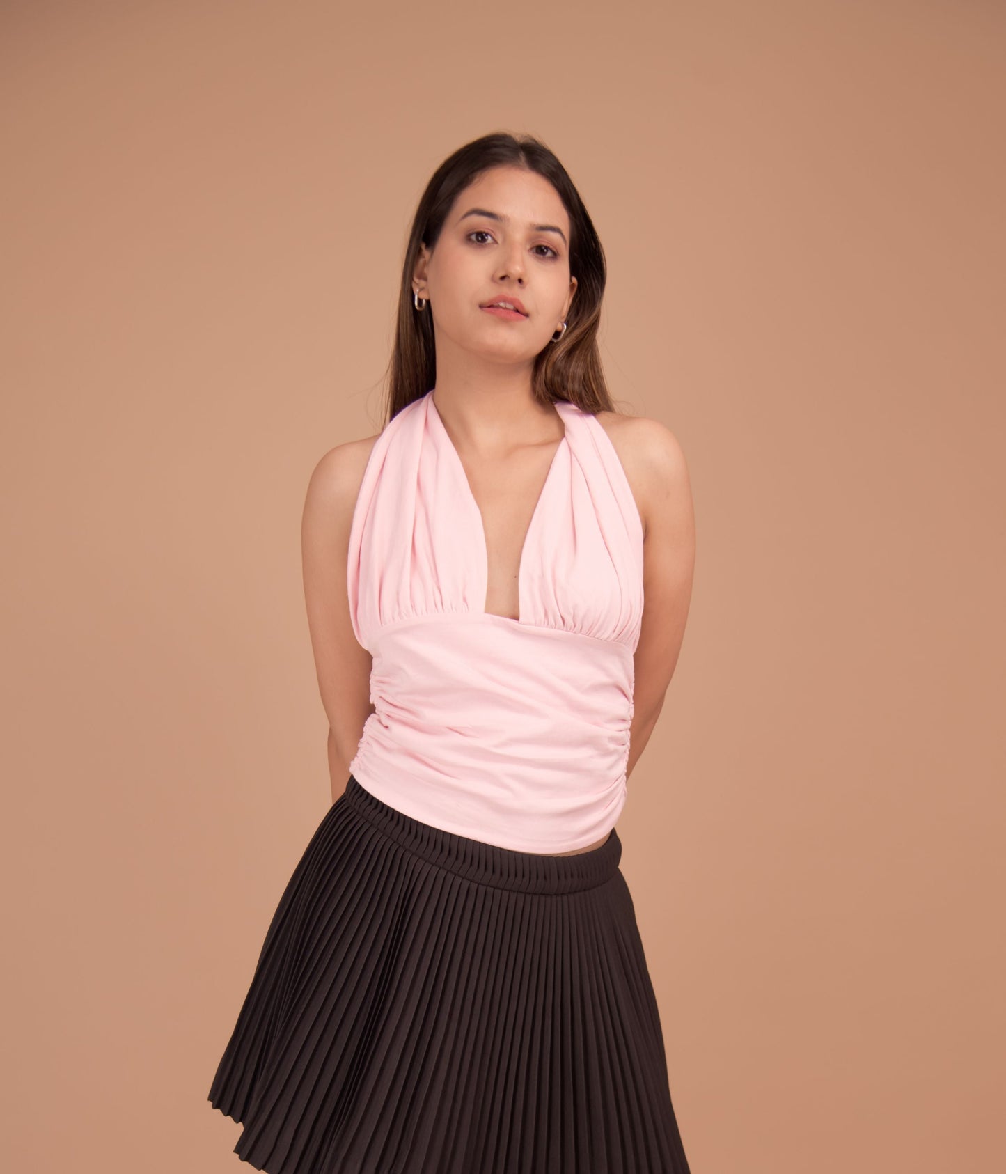 Rosalie Drape Cotton Halter Top