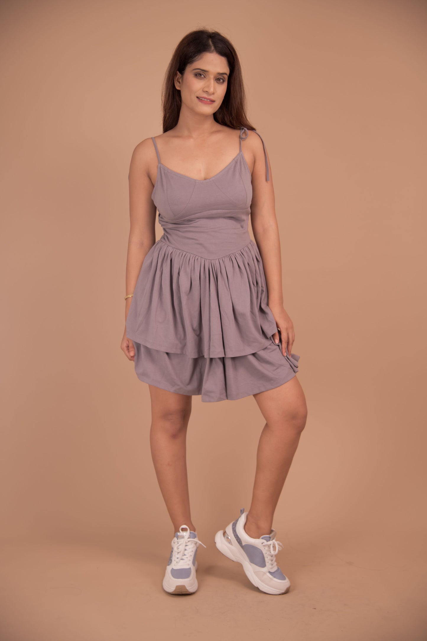 Ethereal Grace – Luxury Cotton Tiered Dress