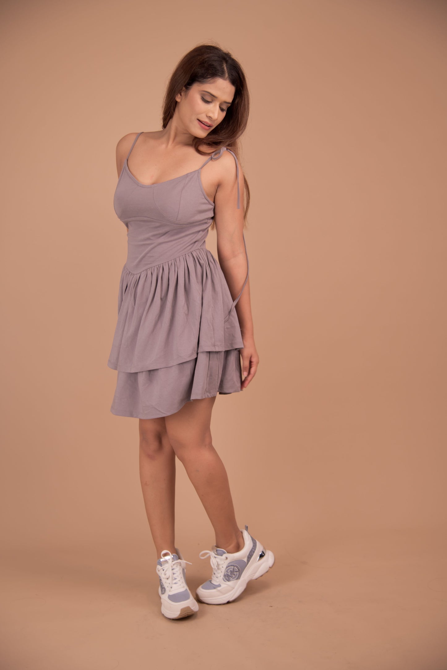 Ethereal Grace – Luxury Cotton Tiered Dress