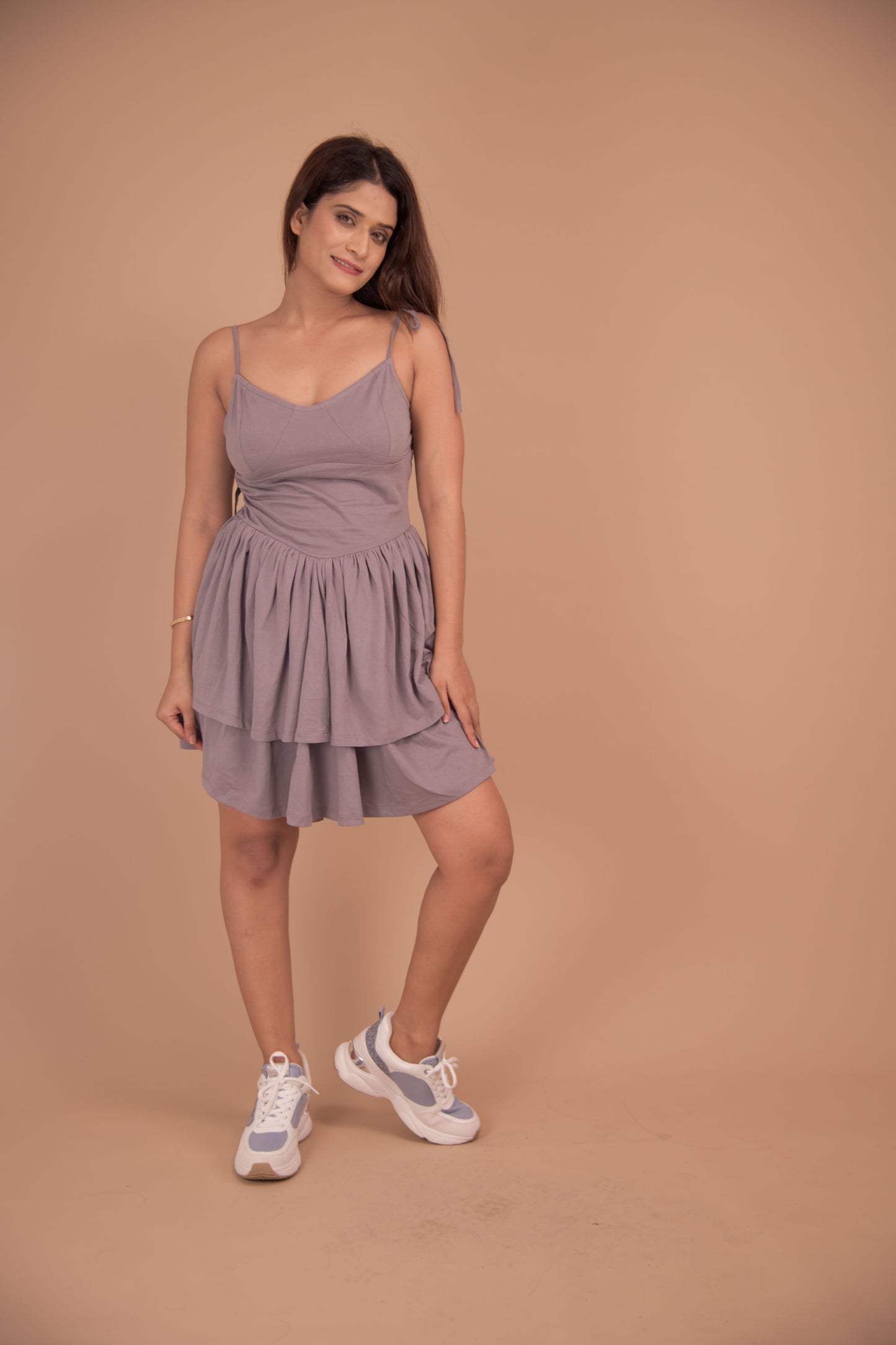 Ethereal Grace – Luxury Cotton Tiered Dress